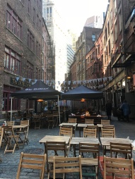 Atmospheric Stone street, oldest part of Manhattan